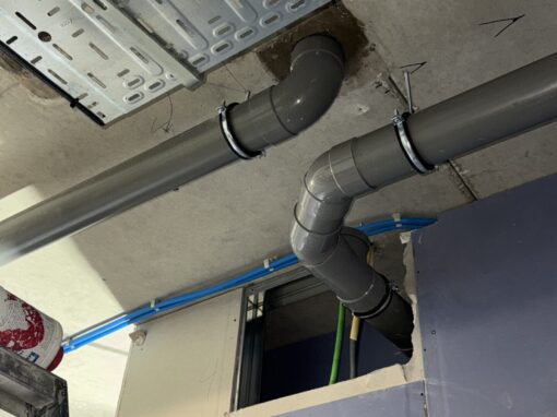 Riolering onder het plafond – woningbouw 3